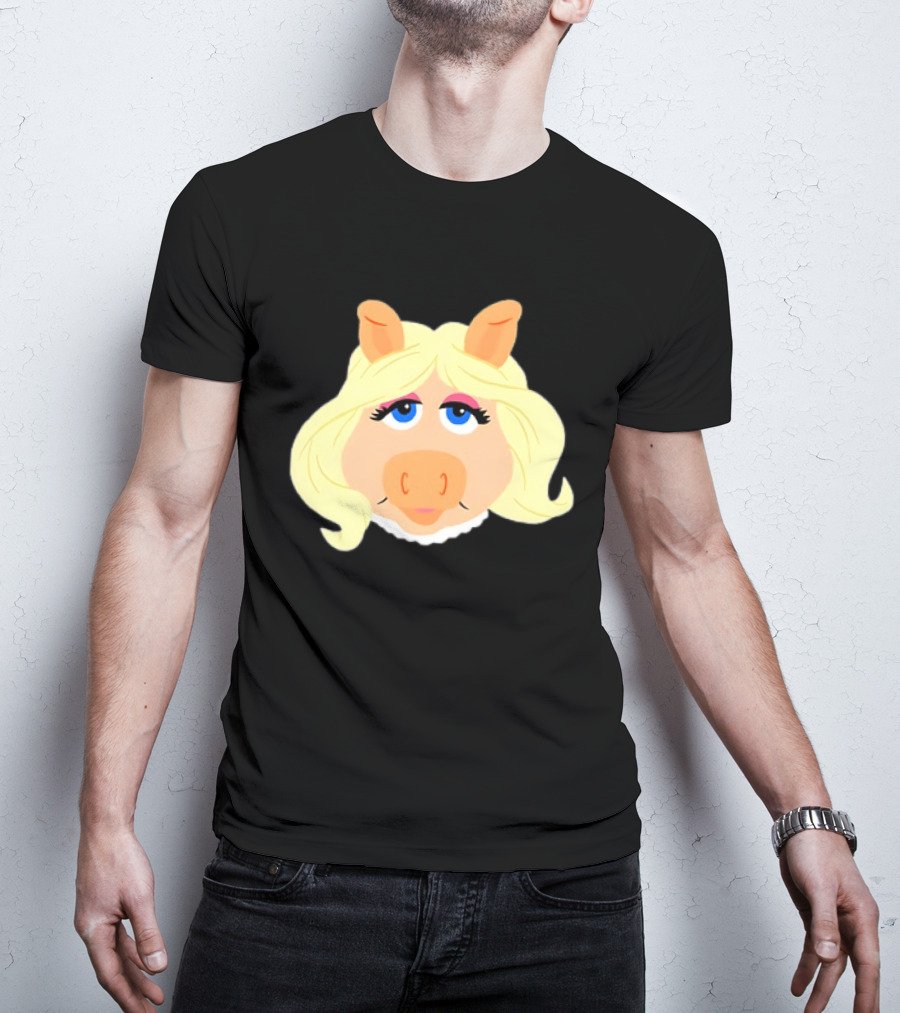 Miss Piggy Iconic Jim Henson's Muppets Character Blonde Hair Blue Eyes T-Shirt