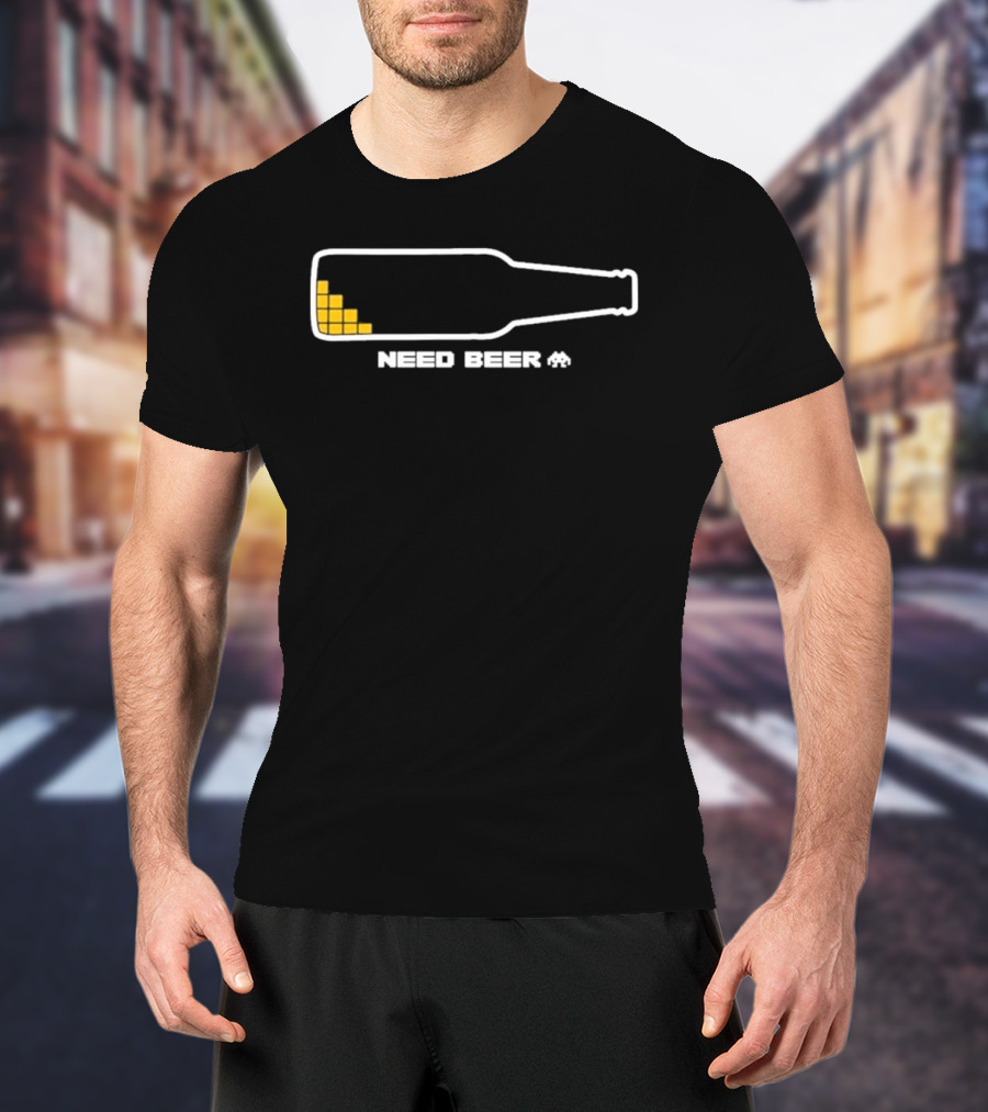 Need Beer Bottle Pixel T-Shirt