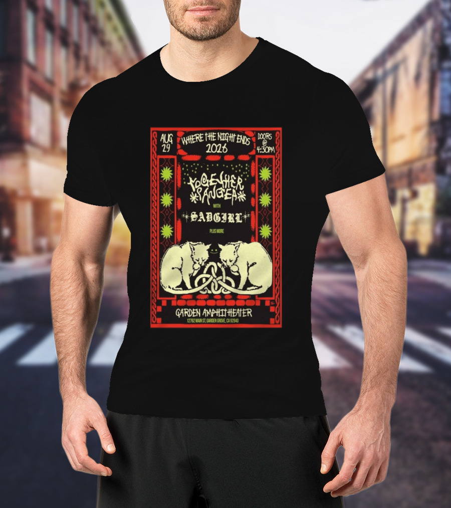 Together Sanguis Garden Amphitheater Concert August 29 2026 Featuring Sadgirl Where The Night Ends T-Shirt