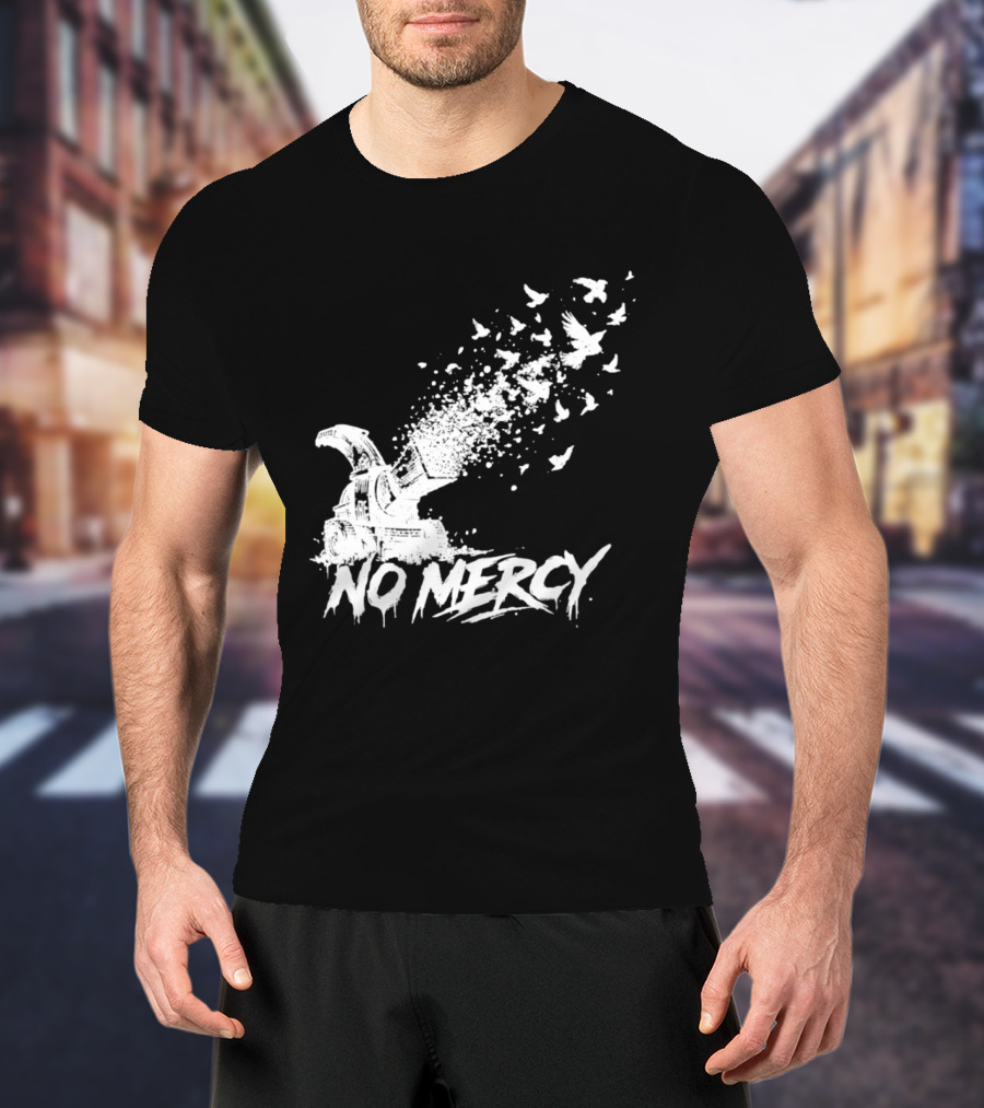 No Mercy Wood Chipper Bird Shredder T-Shirt