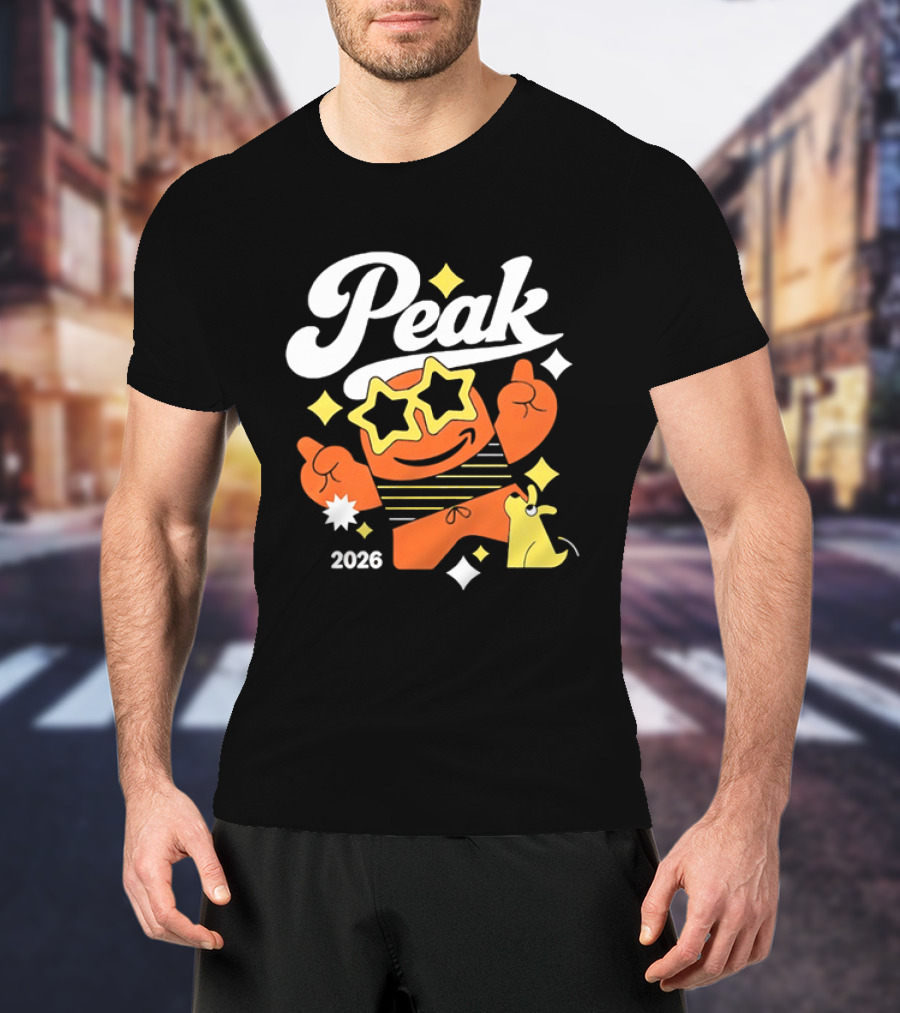 Peak 2026 Star Sunglasses Cartoon T-Shirt