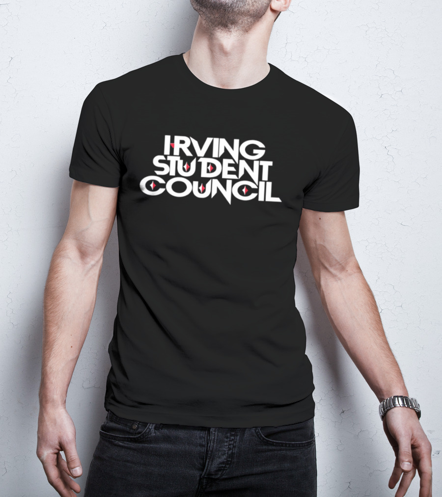 Irving Student Council Text With Red Diamond Accents T-Shirt