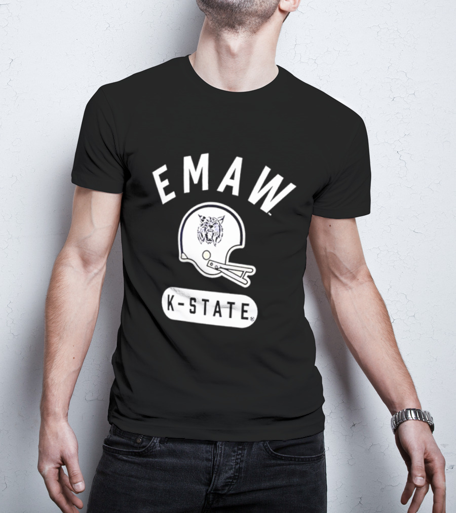 EMAW K State Wildcats Football Helmet Kansas State University T-Shirt
