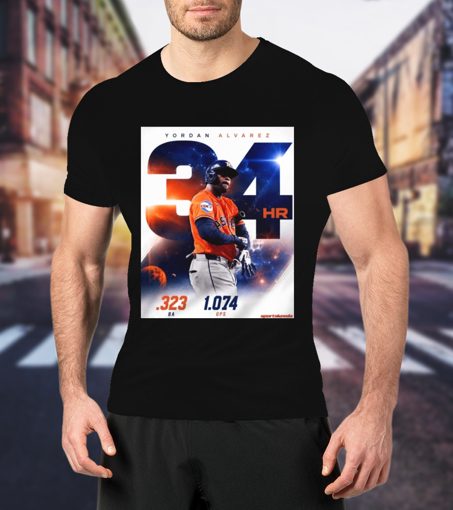 Yordan Alvarez 34 HR .323 BA 1.074 OPS Astros T-Shirt