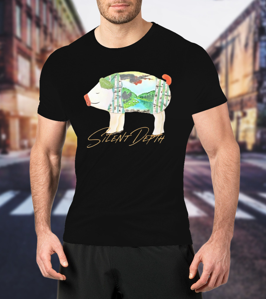 Silent Depth Pig Landscape Nature T-Shirt