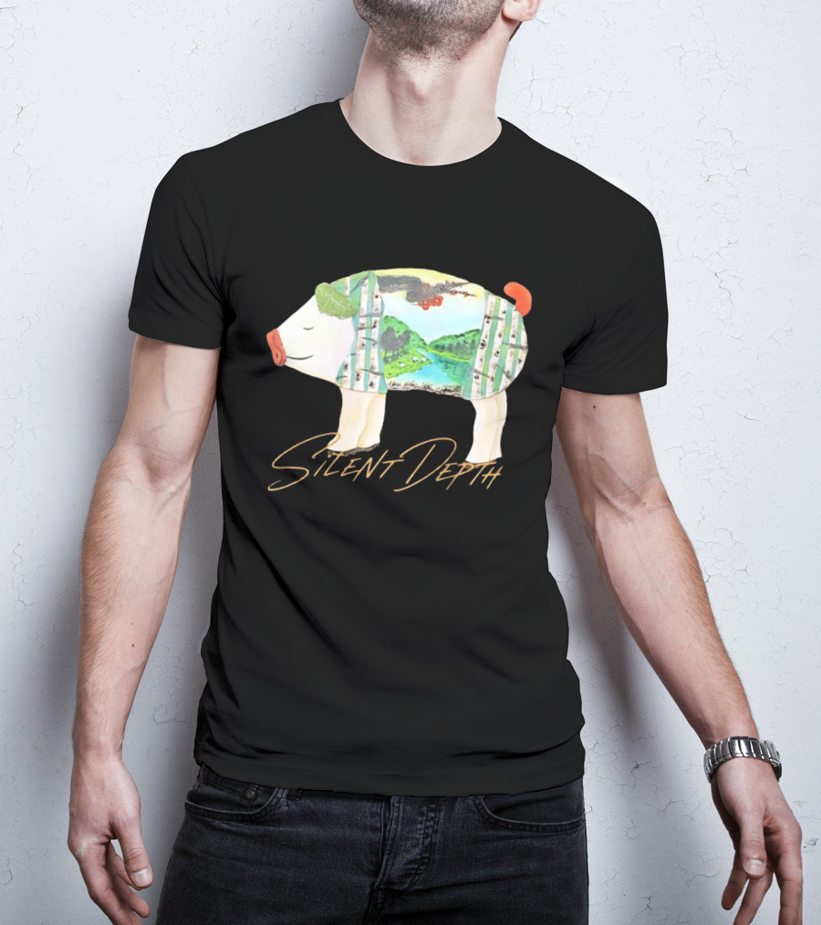 Silent Depth Pig Landscape Nature T-Shirt