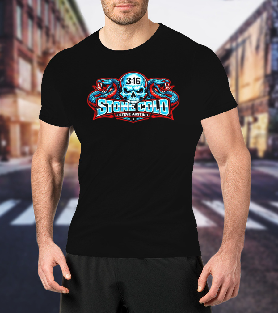 Stone Cold Steve Austin 3 16 Skull With Snakes T-Shirt