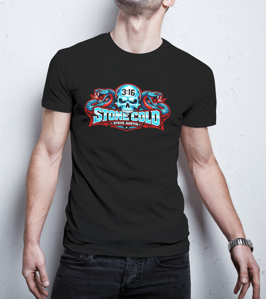 Stone Cold Steve Austin 3 16 Skull With Snakes T-Shirt