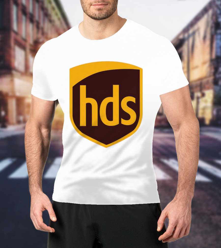 HDS Shield Emblem Brown And Yellow Branding T-Shirt