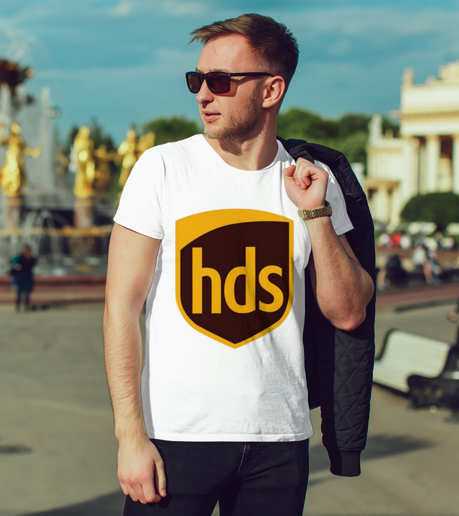 HDS Shield Emblem Brown And Yellow Branding T-Shirt