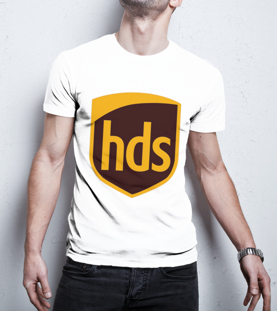 HDS Shield Emblem Brown And Yellow Branding T-Shirt
