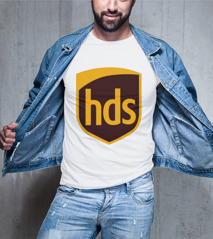 HDS Shield Emblem Brown And Yellow Branding T-Shirt