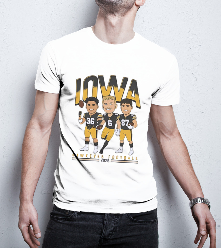 Iowa Hawkeyes Football 2026 Players 36 6 87 Team Spirit T-Shirt