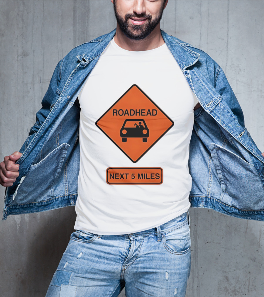 Roadhead Next 5 Miles Traffic Sign Car T-Shirt