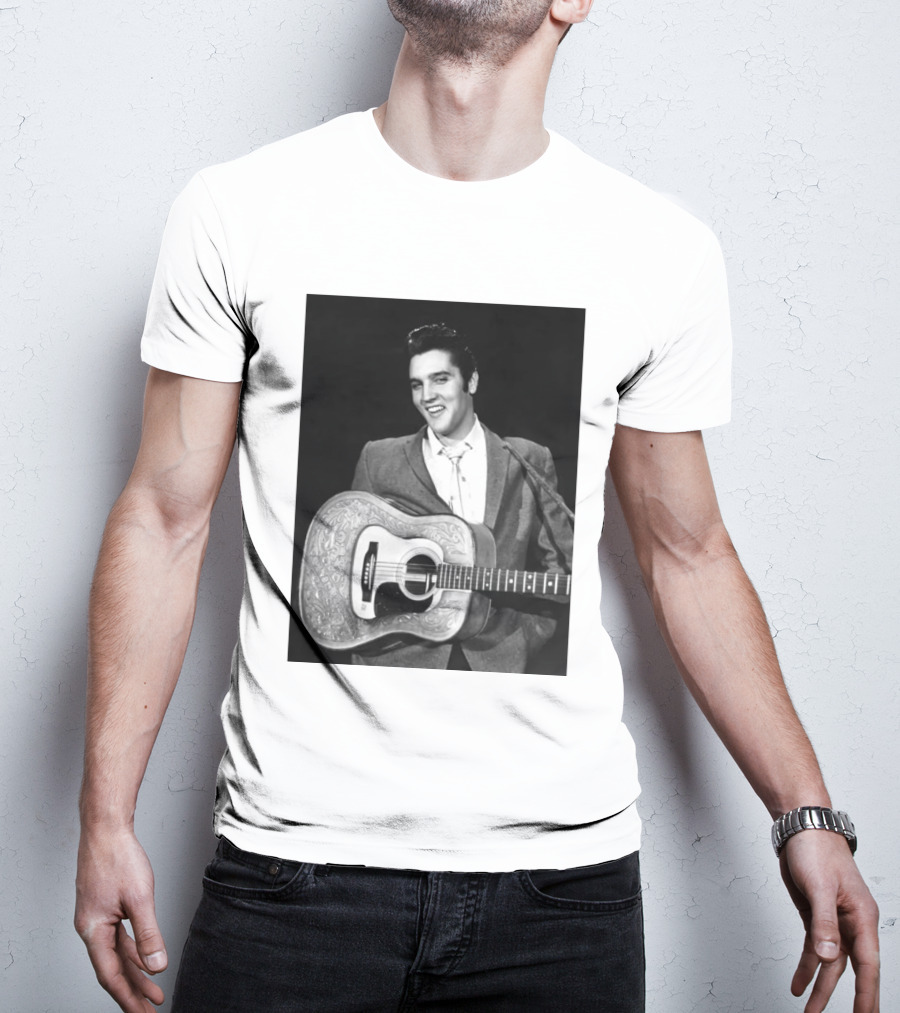 Elvis Presley Rock And Roll Iconic 1956 Style With Guitar T-Shirt