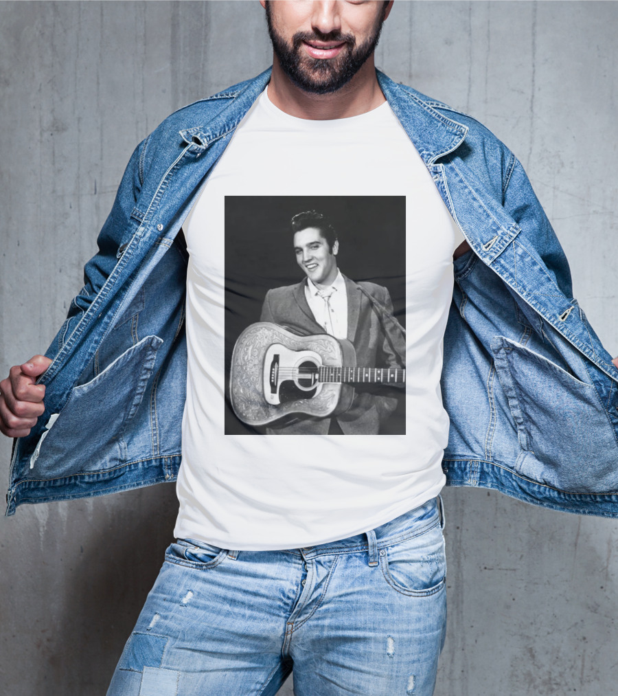 Elvis Presley Rock And Roll Iconic 1956 Style With Guitar T-Shirt