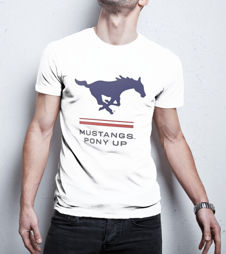 Southern Methodist University Mustangs Pony Up Text And Horse T-Shirt