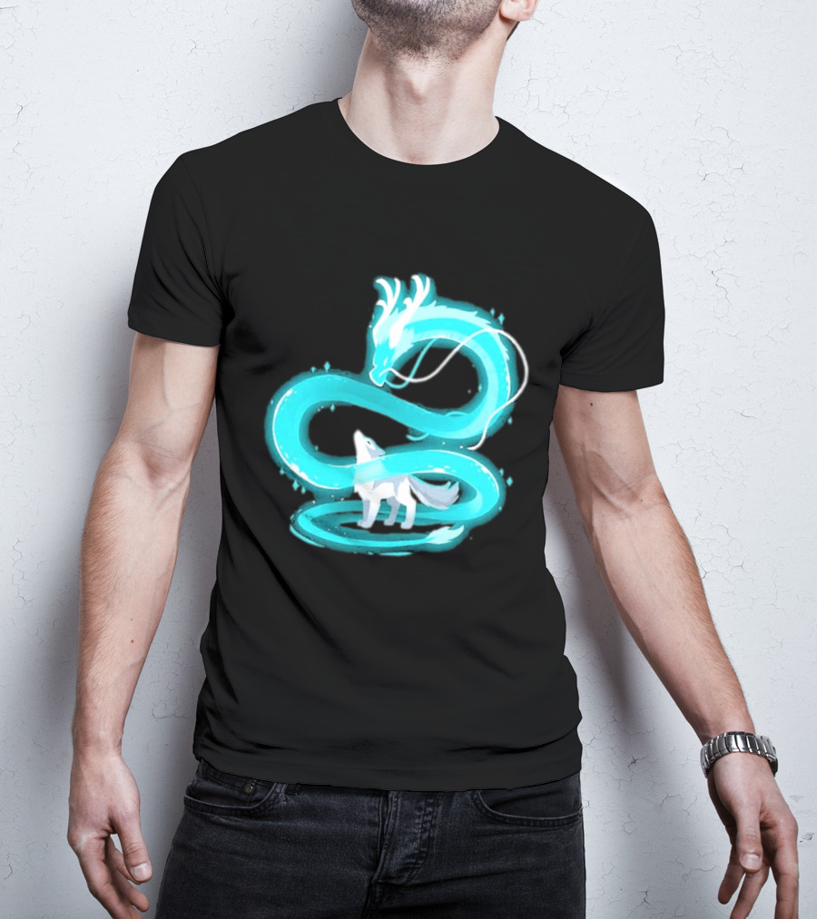Esprit De La Lune Dragon And Wolf T-Shirt