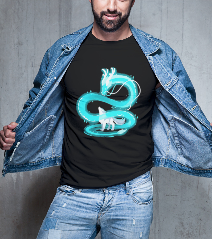 Esprit De La Lune Dragon And Wolf T-Shirt