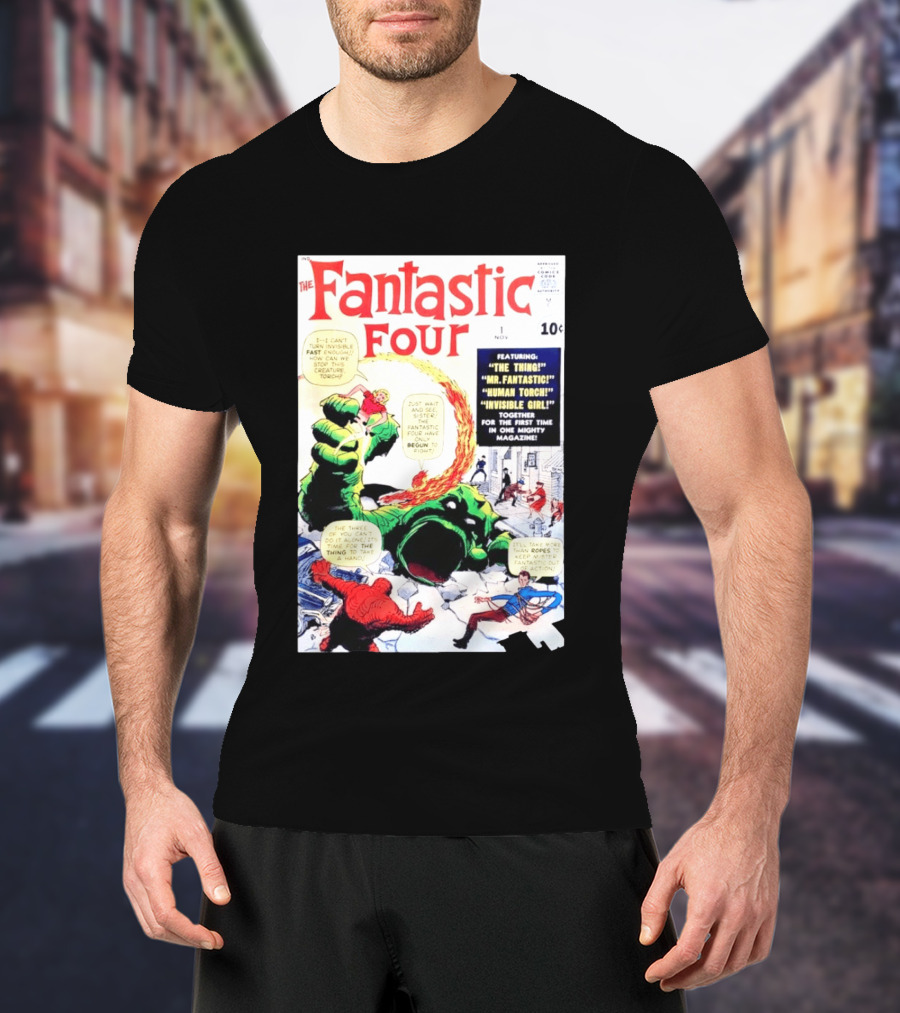 Fantastic Four #1 Nov 1961 Marvel Comics The Thing Mr. Fantastic Human Torch Invisible Girl Classic Cover T-Shirt