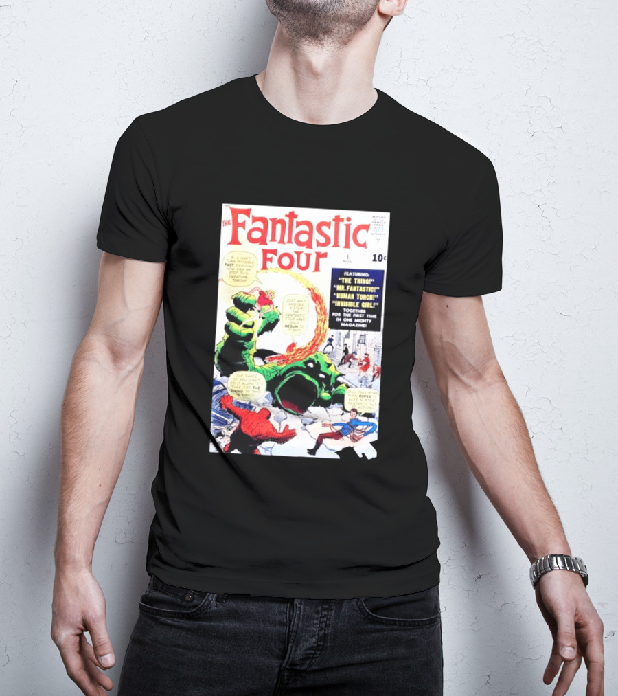 Fantastic Four #1 Nov 1961 Marvel Comics The Thing Mr. Fantastic Human Torch Invisible Girl Classic Cover T-Shirt