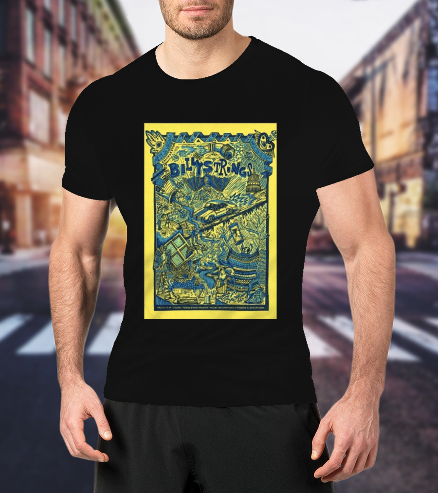 Billy Strings Charleston WV Aug 4 2026 Tour Concert Car Mountains Capitol Building T-Shirt