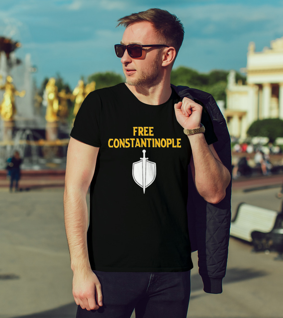 Free Constantinople Byzantine Sword Shield T-Shirt