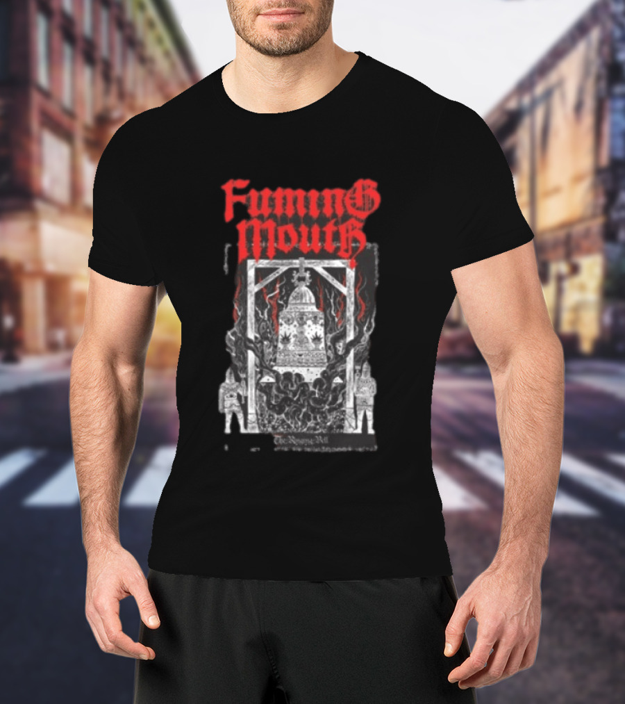 Fuming Mouth Grave Stench Bell Gothic T-Shirt