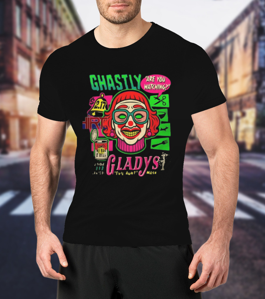 Ghastly Gladys Are You Ing Retro Clown Vintage Pop T-Shirt