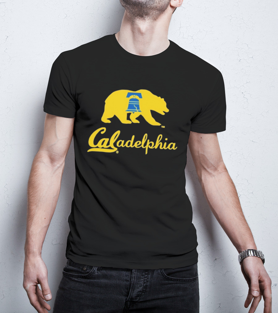 Caladelphia California Bear With Liberty Bell T-Shirt