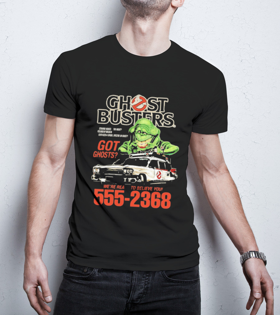Ghostbusters Got Ghosts Ecto 1 Slimer We're Ready To Believe You 555 2368 T-Shirt