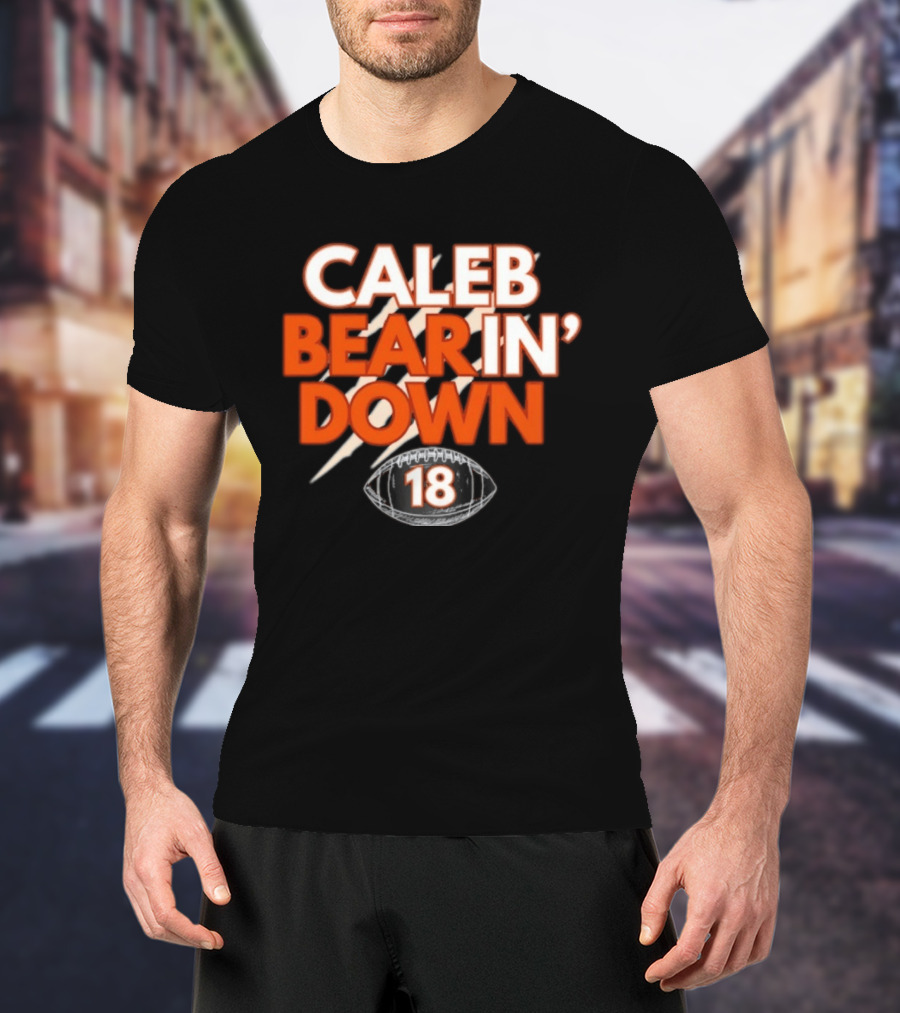 Caleb Bear In Down 18 Football Scratch Marks T-Shirt