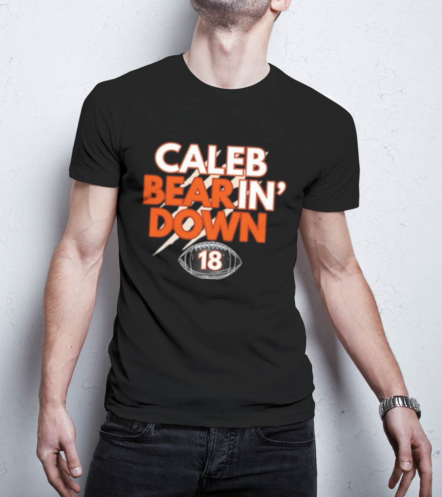 Caleb Bear In Down 18 Football Scratch Marks T-Shirt