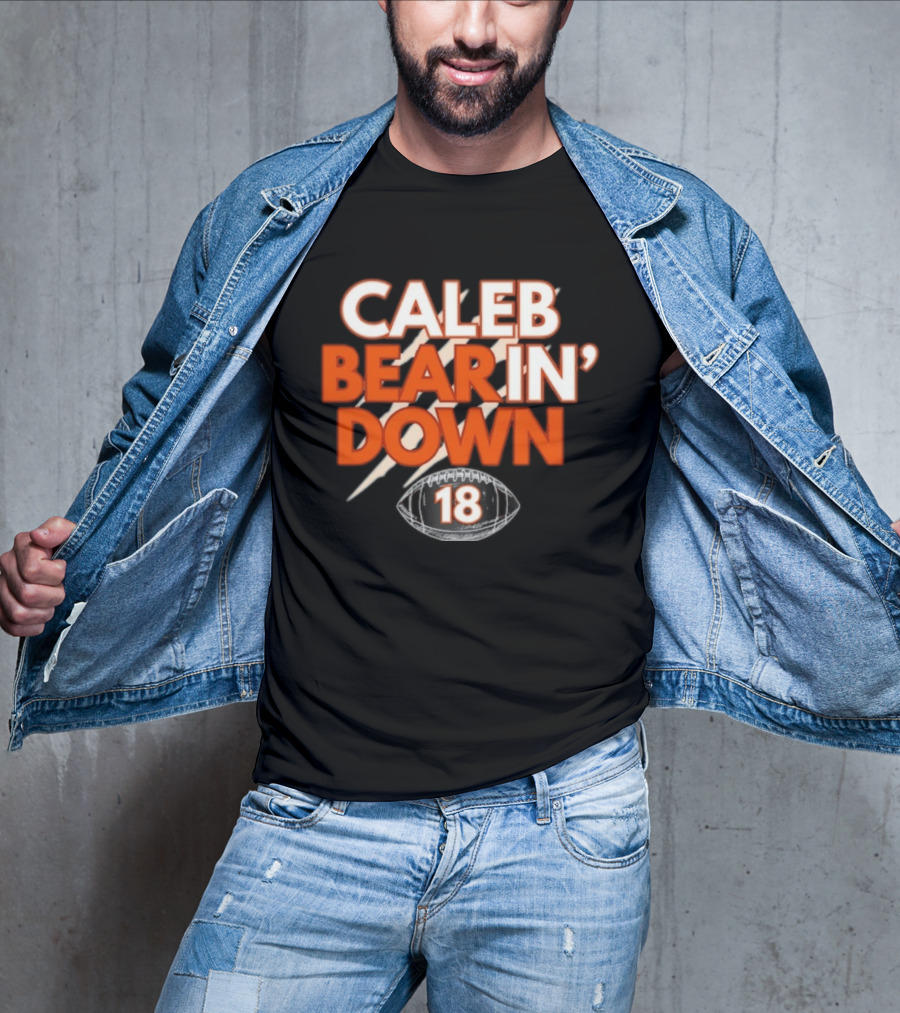 Caleb Bear In Down 18 Football Scratch Marks T-Shirt