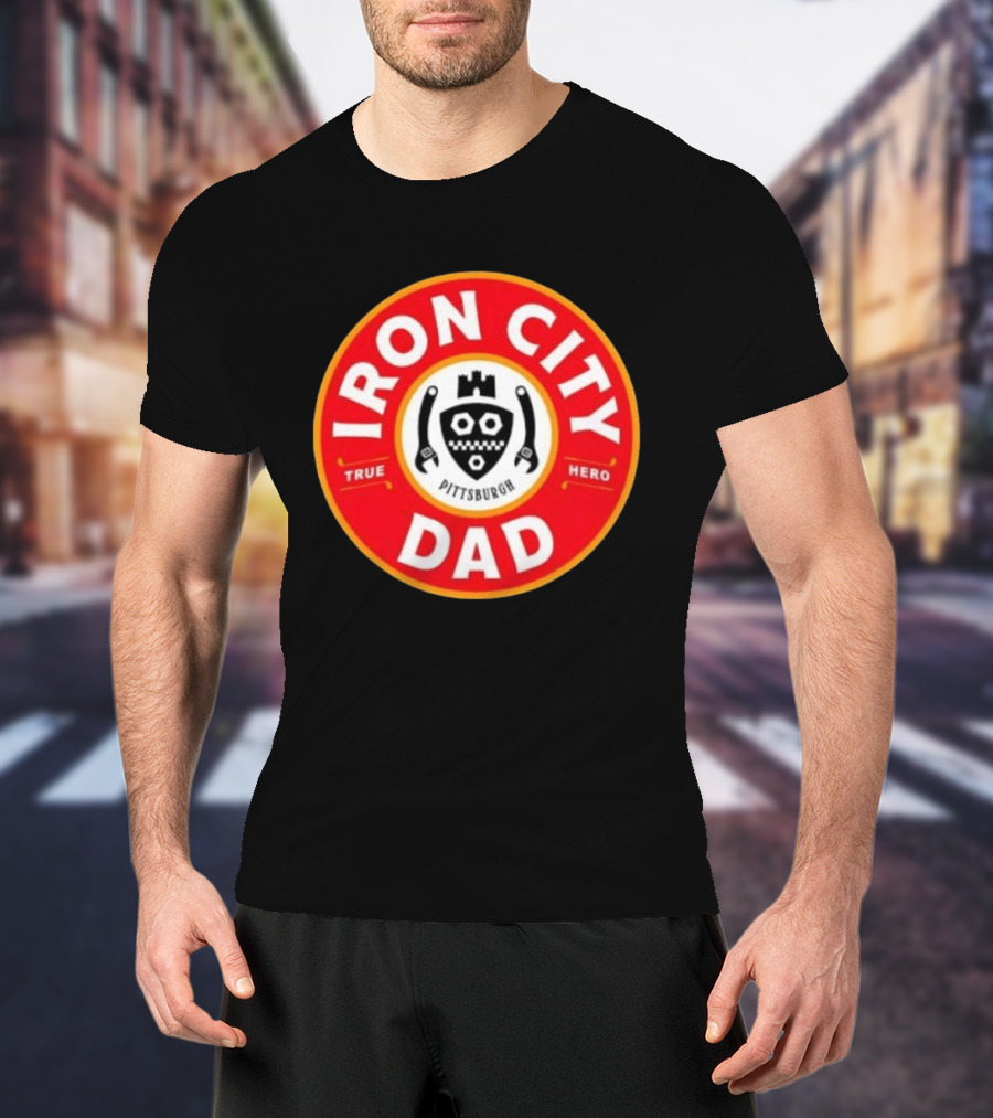 Iron City Dad Pittsburgh True Hero Circle T-Shirt