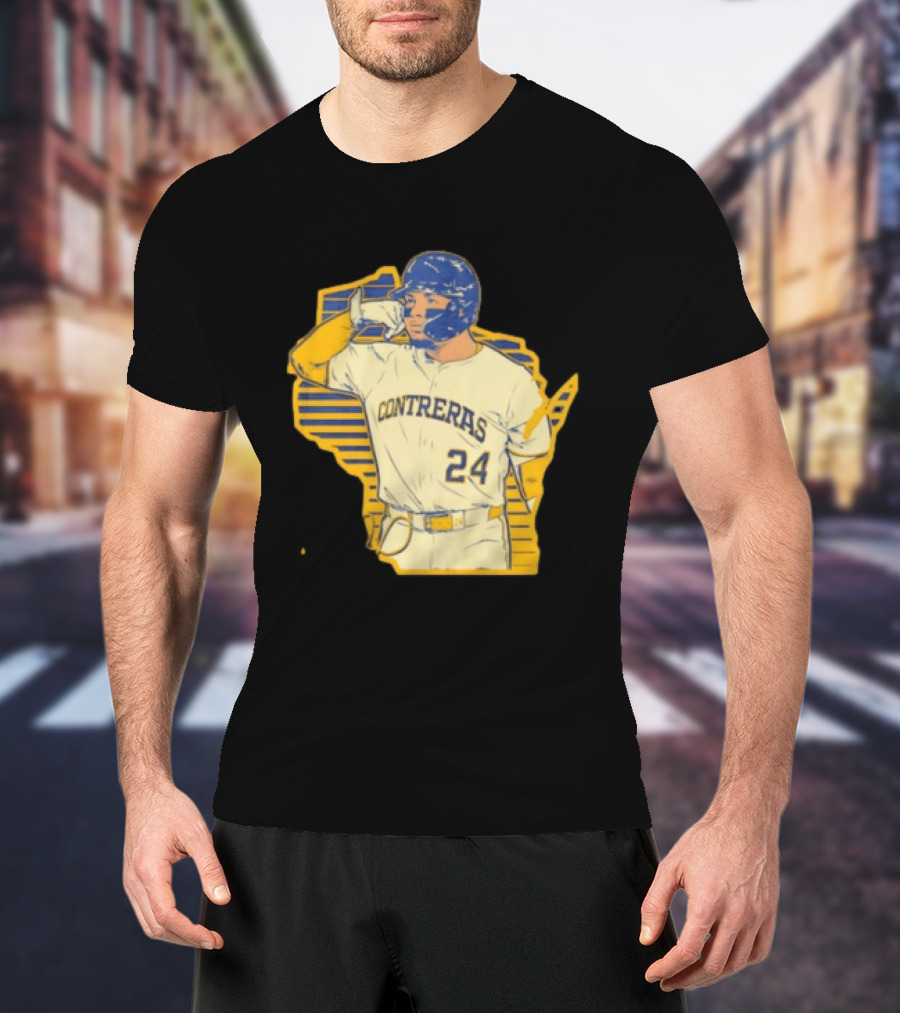 William Contreras Number 24 Milwaukee Baseball Player Original T-Shirt