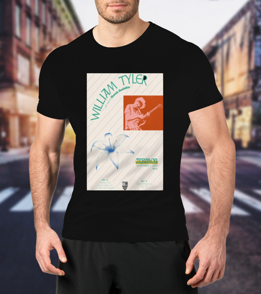 William Tyler Shazhad Shashidhar Zebulon California Concert November 5 6 7 2025 Mohave Gold Ojai Underground T-Shirt