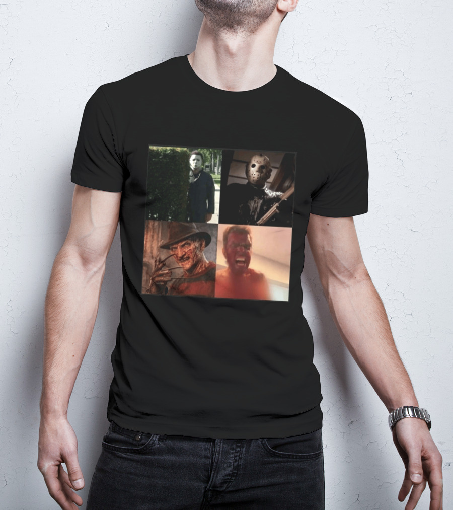 Perez Hilton Icons Horror Movie Legends Freddy Jason Michael Myers T-Shirt