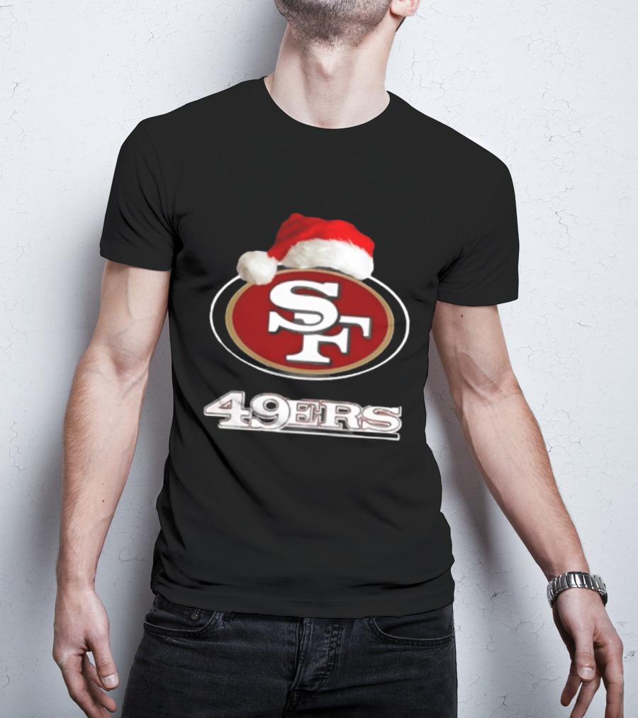 San Francisco 49ers 2025 Santa Hat Christmas Football 49ers T-Shirt