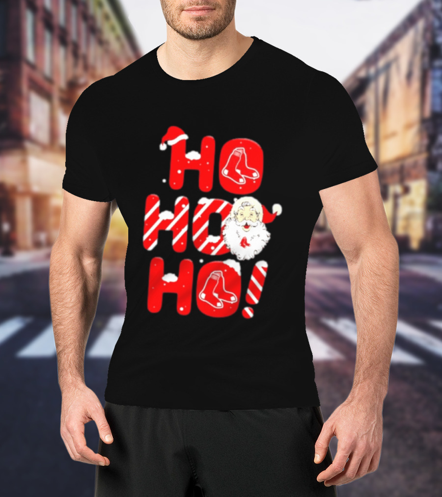 Boston Red Sox Santa Claus Ho Ho Ho Merry Christmas T-Shirt