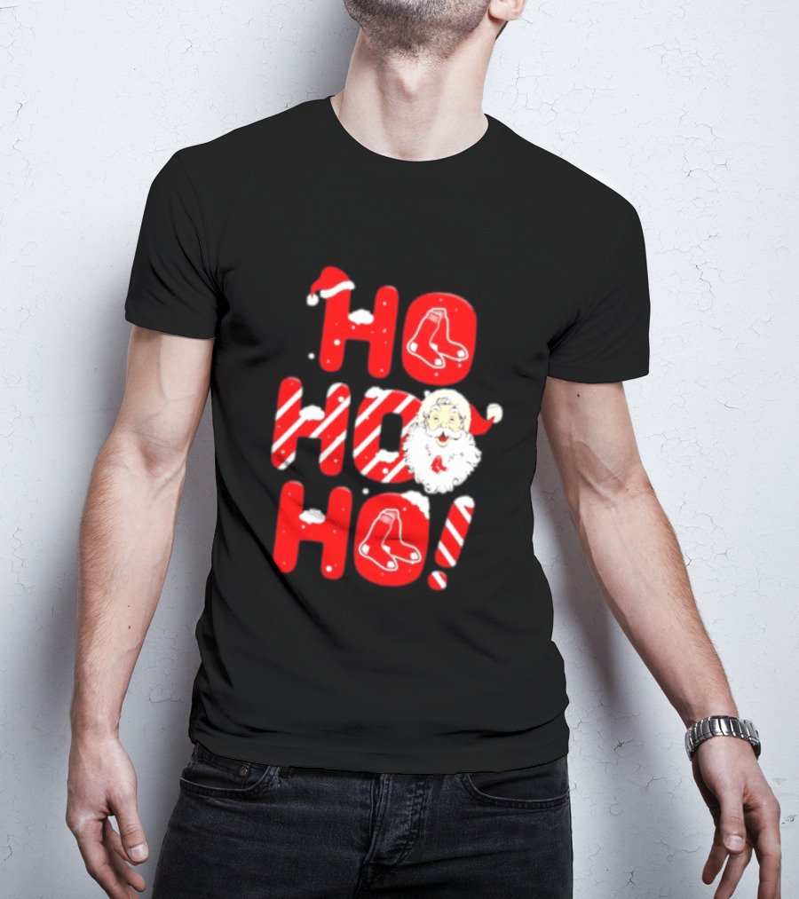 Boston Red Sox Santa Claus Ho Ho Ho Merry Christmas T-Shirt