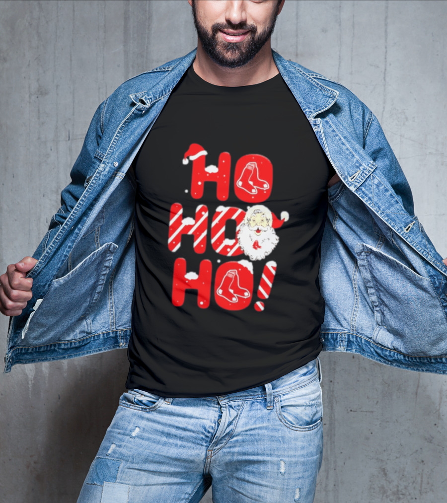 Boston Red Sox Santa Claus Ho Ho Ho Merry Christmas T-Shirt
