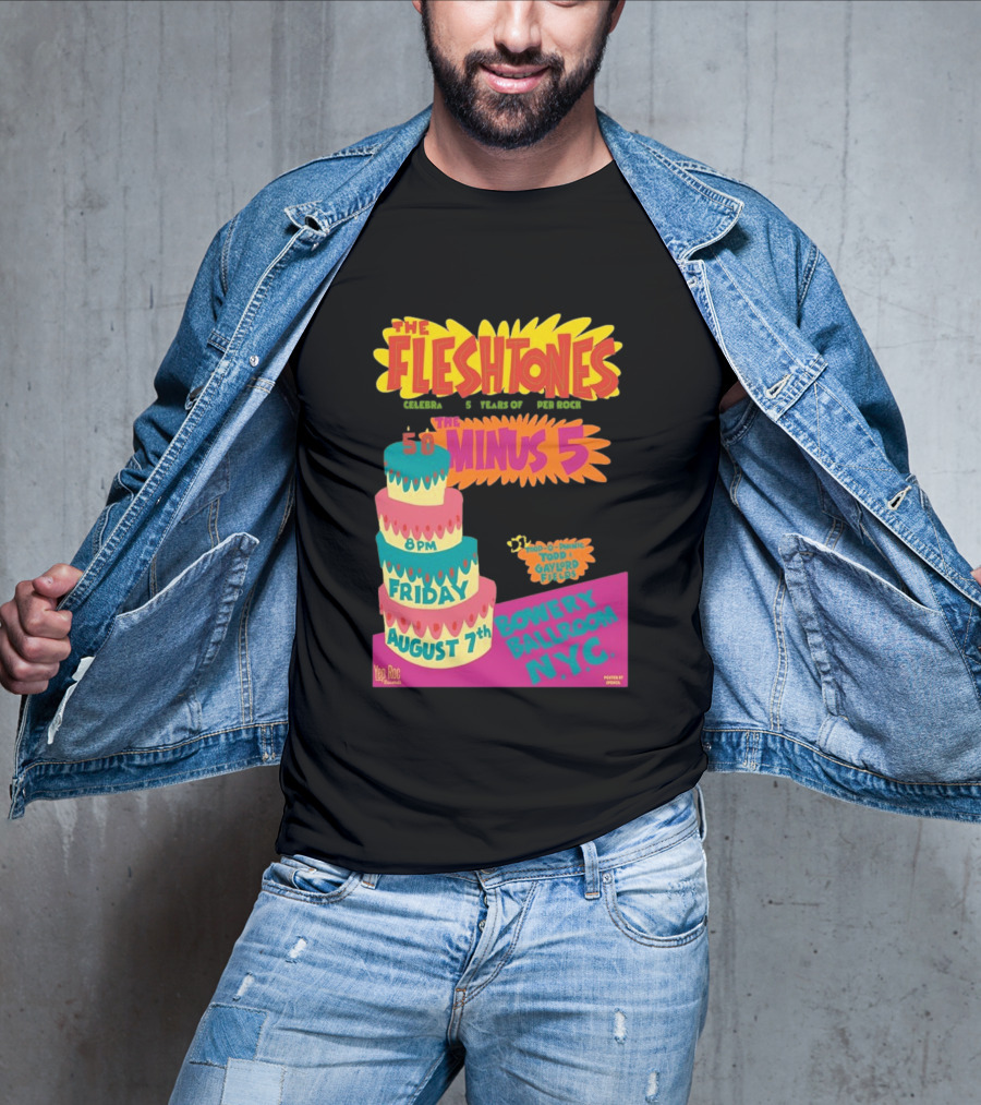 The Fleshtones And The Minus 5 Bowery Ballroom NYC August 7 Todd Gayford Fellers 2026 T-Shirt