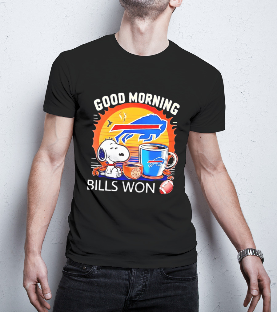 Good Morning Snoopy Buffalo Bills Won Coffee T-Shirt