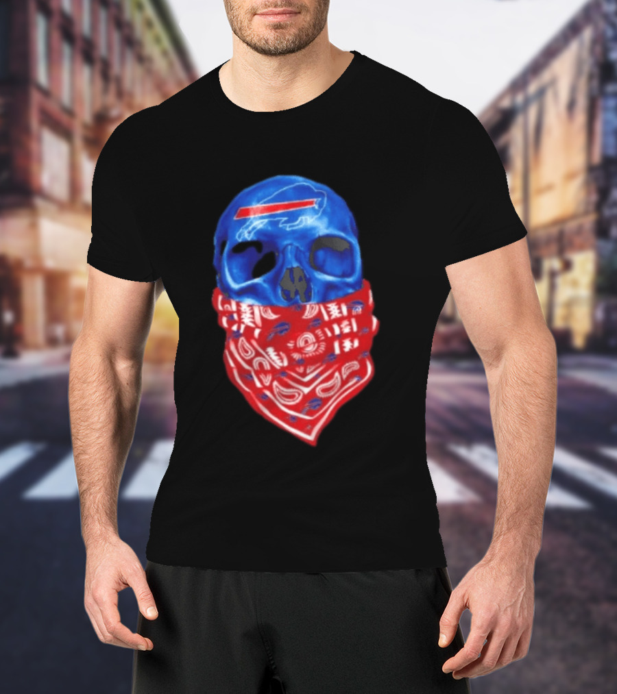 Outlaw Skull Gang Buffalo Bills Bandana Face Covering Trend T-Shirt
