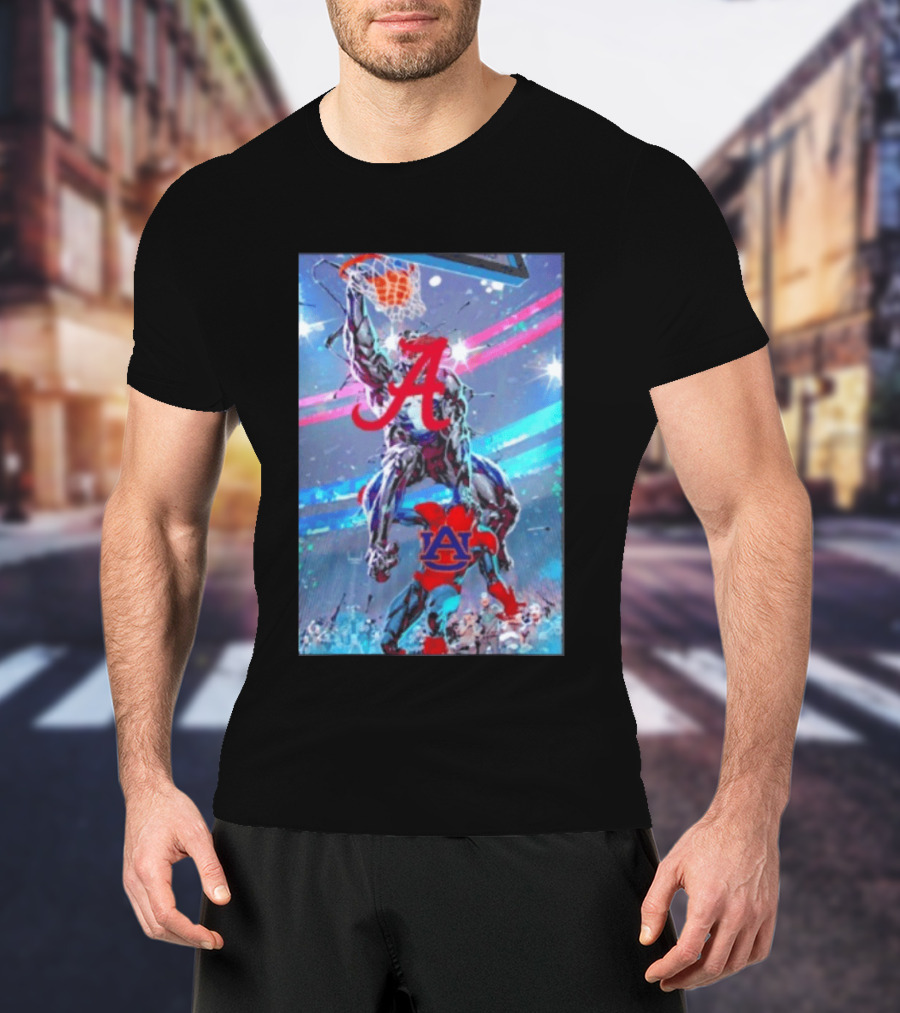 Alabama Crimson Tide Venom Dunking On Auburn Tigers Spider Basketball Rivalry T-Shirt