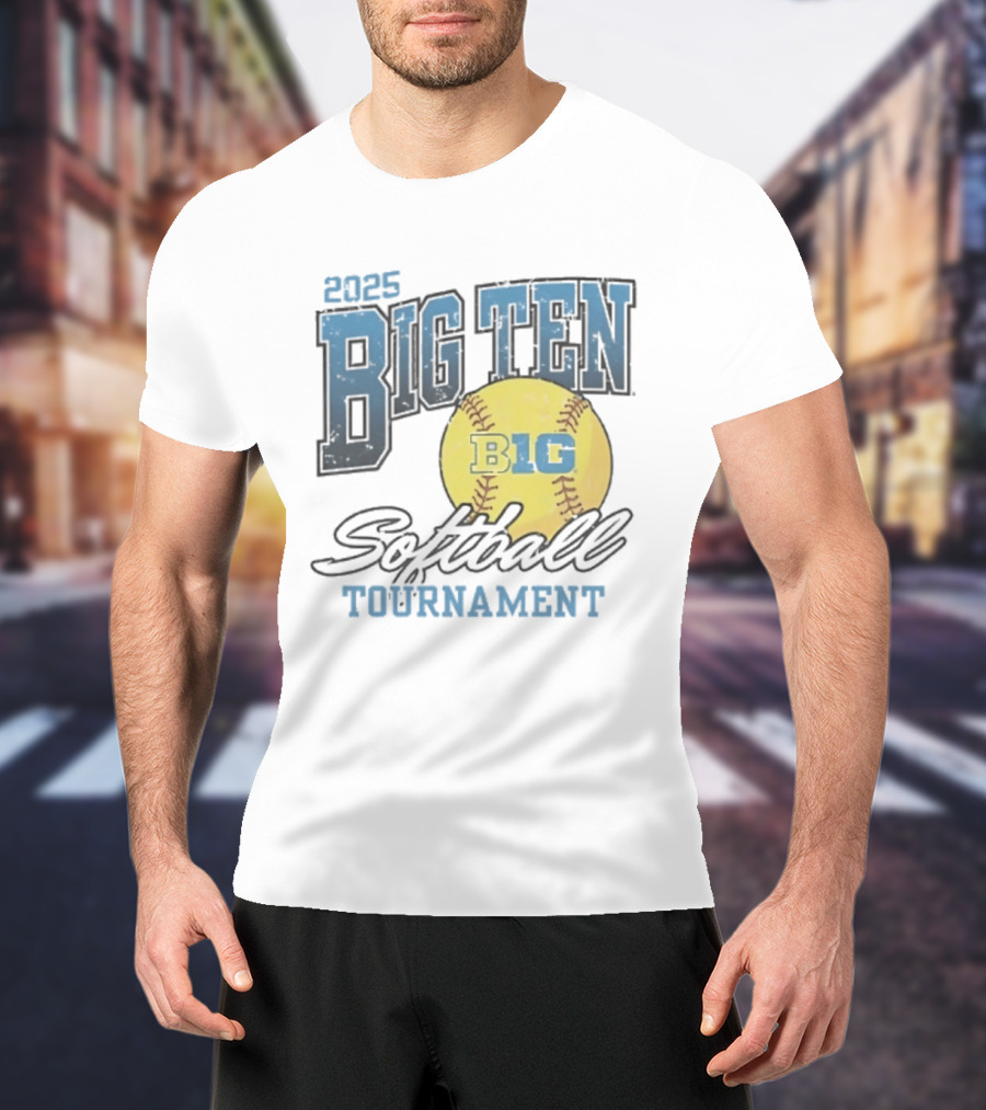 2025 Big Ten Softball Tournament B1G Yellow Softball T-Shirt