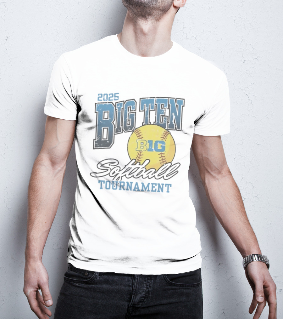 2025 Big Ten Softball Tournament B1G Yellow Softball T-Shirt