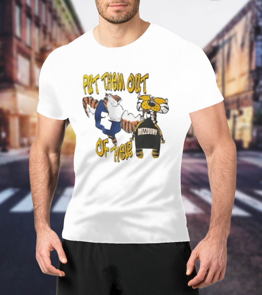 Put Them Out Of Their Mizzoury Auburn Tigers Missouri Tigers T-Shirt
