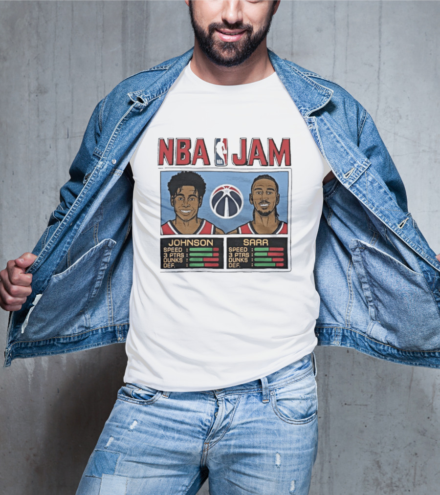 NBA Jam Wizards Johnson Alex Sarr Players Speed Points Dunks Defense T-Shirt